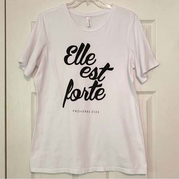 LIKE NEW WORN ONCE Elle Est Forte Proverbs 31 Shirt L - Picture 2 of 10